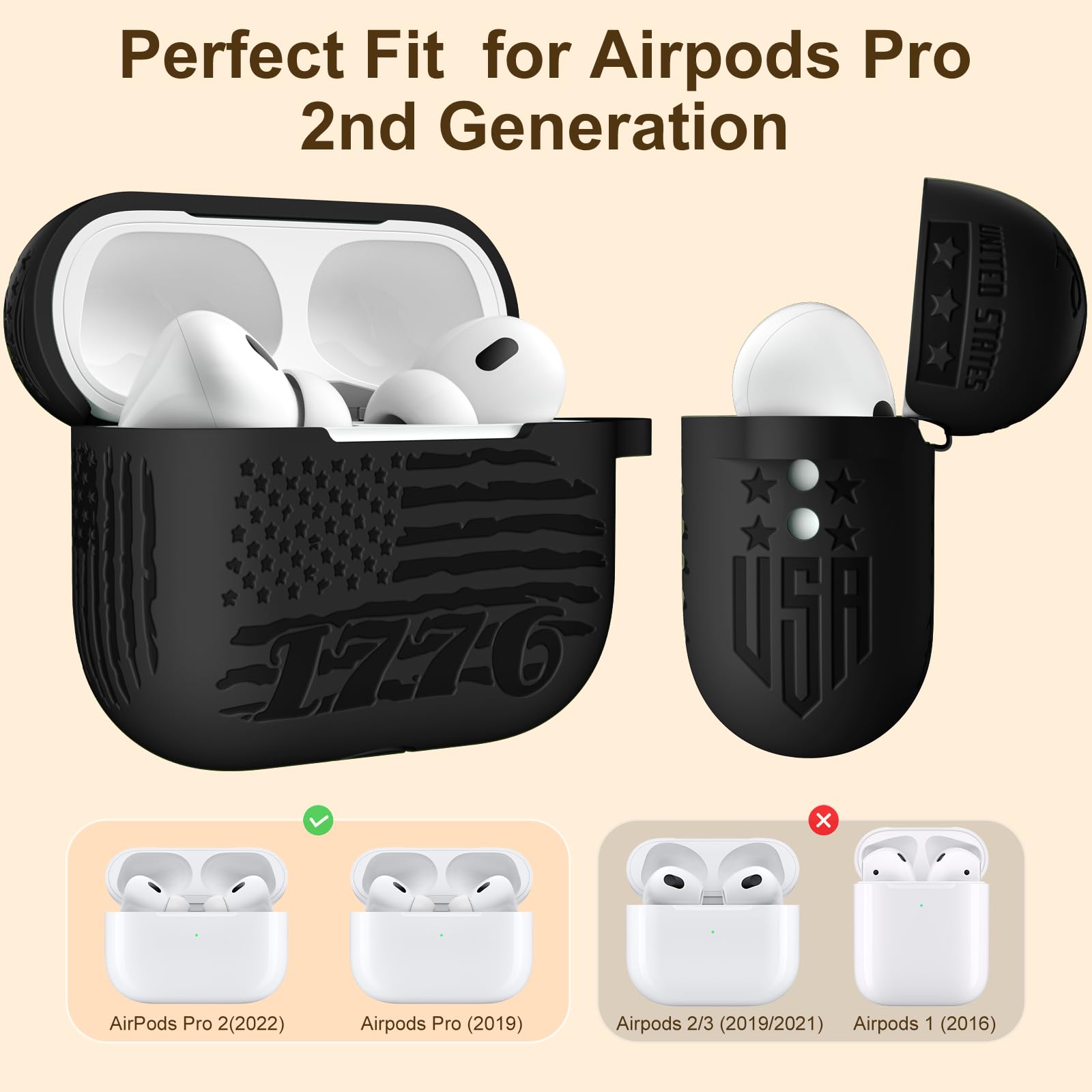 Amazon.com: DGege USA Flag Engraving Compatible for Airpods Pro